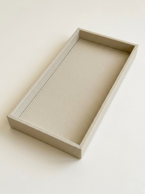 Derisunum Design Premium Deri Xl Büyük Boy Tepsi - Antre Anahtarlık, Takı ve Makyaj Tepsisi Organizeri - Banyo ve Sehpa Üstü (42X21 Cm)