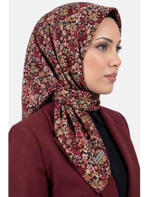 Hadiora Kadın Somon Pembe Çiçek Desenli Dikişli Yazma