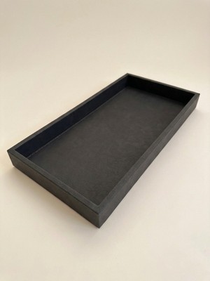 Derisunum Design Premium Deri Xl Büyük Boy Tepsi - Antre Anahtarlık, Takı ve Makyaj Tepsisi Organizeri - Banyo ve Sehpa Üstü (42X21 Cm)