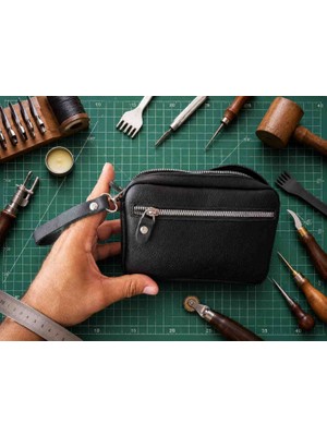 Vintage Leather Craft Hakiki Deri El Portföy