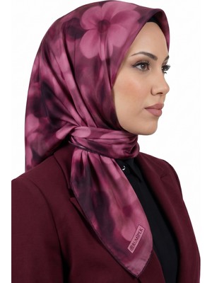 Hadiora Kadın Pembe Çiçek Desenli Organik Pamuk Soft Eşarp