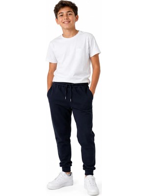 Kısmet Sepeti Çocuk, Süper Kalite, Yazlık, 6 - 16 yaş arası, Lacivert, Cepli, İki İplik, Compact Kumaş, Lastik Paçalı, Eşofman Altı