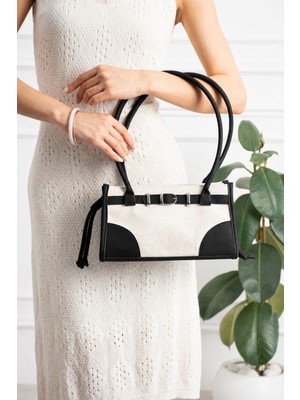 Valu Accessorize Kadın Kemer Detaylı Keten Günlük El ve Omuz Çantası Lina