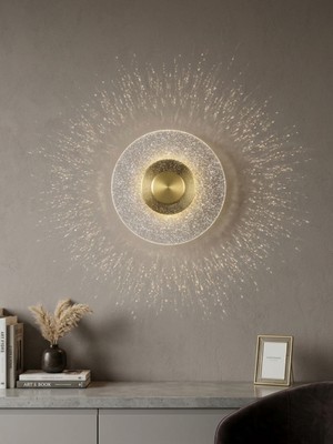 Bella Lighting Lüks Dahlia 3 Renk LED Aplik Sarı Gold Duvar Lambası Elektrikli Dekoratif Aydınlatma
