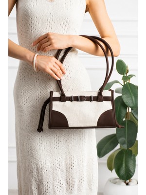 Valu Accessorize Kadın Kemer Detaylı Keten Günlük El ve Omuz Çantası Lina