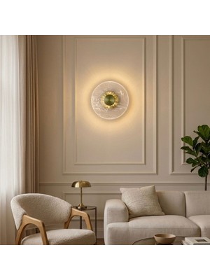 Bella Lighting Lüks Daphne 3 Renk LED Aplik Sarı Gold Duvar Lambası Elektrikli Dekoratif Aydınlatma