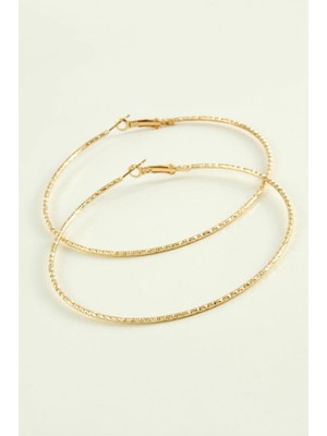 Hace Bazaar Zikzak Burgulu Metal Halka Küpe 8-9-10 cm