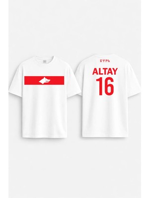 Shain Kişiye Özel Isim Baskılı Milli Takım Dünya Kupası Türk Bozkurt Beyaz Tişört T-Shirt