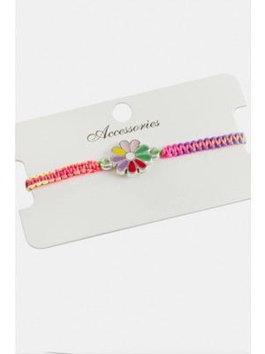 Pileli Store Papatya Makrome Örgülü Bileklik