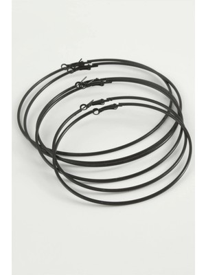 Pileli Store Ince Boru Metal Halka Küpe 6 Adet