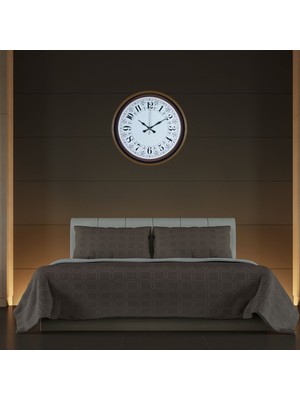 GV Home Kahverengi Motifli 36 cm Duvar Saati
