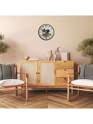 GV Home Krem Sunflower & Lavender 36 cm Duvar Saati