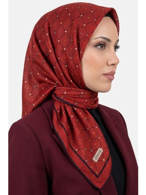 Hadiora Kadın Kırmızı Nokta Desenli Dikişli Yazma