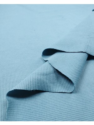 Kumaş Parça Mavi Yeşil Kaşkorse Ribana Kumaş Esnek Yumuşak Bodylik & Bluzluk En: 120CM