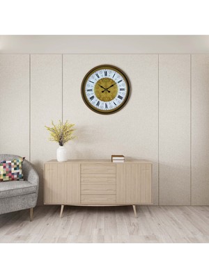 GV Home Kahverengi 36 cm Desenli Duvar Saati