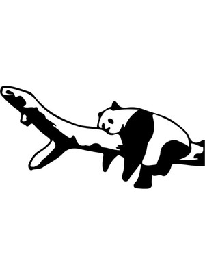 UAStudio Ağaçta Uyuyan Panda Kaliteli Kaliteli Sticker (Oto-Motor-Laptop-Duvar-Dekor) 20 x 10 cm