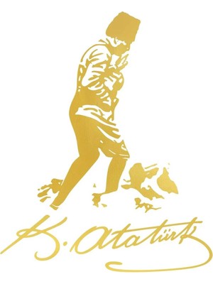 UAStudio Kocatepe Atatürk Imza Sticker 10*12 Araç Motorsiklet Ayna Uyumlu