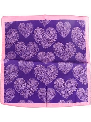 Marsilyan Kalp Desenli Zr Şifon Fular 50*50 cm