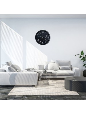 GV Home Siyah 40 cm Metal Atatürk Seri Duvar Saati
