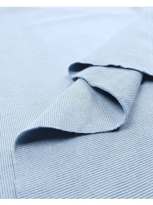 Kumaş Parça Gri Mavi Interlok Ribana Kumaş Esnek Yumuşak Tok Duruşlu Bluzluk & Elbiselik 140X250CM