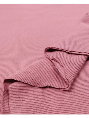 Kumaş Parça Gül Kurusu Küllü Pembe Kaşkorse Ribana Kumaş Esnek Yumuşak Bodylik & Bluzluk 120X180CM