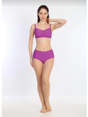 Ay Kids Kadın İnce Askılı Ayarlanabilir Bikini 7277MOR-