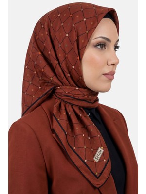 Hadiora Kadın Kiremit Nokta Desenli Dikişli Yazma