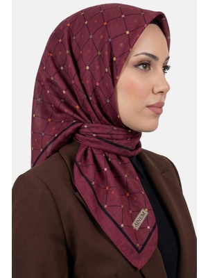 Hadiora Kadın Koyu Pembe Nokta Desenli Dikişli Yazma
