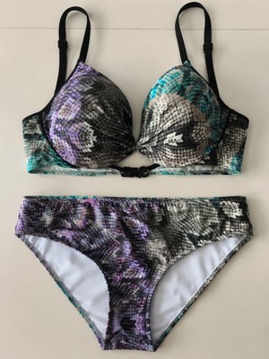 Ay Kids Kadın Yılan Desenli Bikini Takımı  Ayarlanabilir Askılı, Yüksek Kaliteli Mayo 1156-