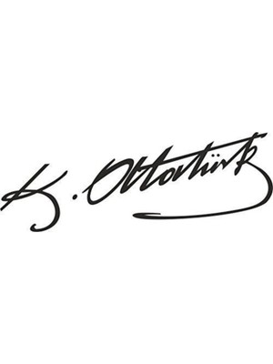 UAStudio Kemal Atatürk Imzası Araba Sticker Motor Laptop Bilgisayar Etiket Çıkartma Siyah 20 cm