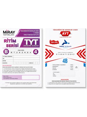2026 Türkiye Genelityt Ayt Deneme Sınavı Seti 2 Adet – Miray Yayınları Ritim Serisi Tyt Denemesi ve Paraf Yayınları Ayt Türkiye Geneli Deneme Sınavı – Yks Hazırlık Kaynak Paketi
