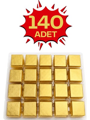Bubi Çikolata Altın Sargılı Sütlü Madlen 140 Adet İkramlık Çikolata Zarif Sunum İçin