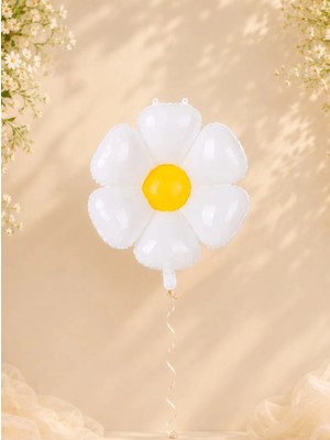 Parti Adresi Papatya Folyo Balon Doğum Günü Parti Balonu Beyaz 50 cm