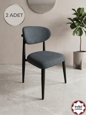 Evko Mobilya Inci Sandalye, Mutfak Salon Sandalyesi, 2 Adet Sandalye, Metal Sandalye, Yemek Sandalyesi, Otel Cafe Restoran Sandalyesi