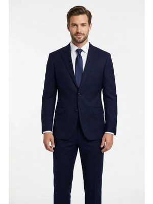 Uki Lacivert Slim Fit 6 Drop Takım Elbise