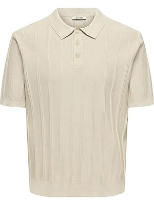 Only & Sons Onsthıjs  Rlx Ss Polo Knıt Erkek Gray T-Shirt - 22036558