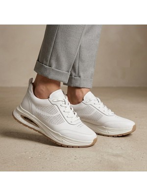 Marcomen 19027 Bağlı Yanı Delik Baskılı Hafif Günlük Erkek Sneaker Ayakkabı