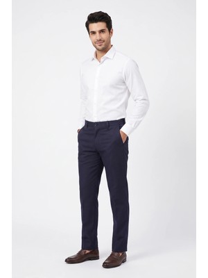 Uki Lacivert Comfort Fit Chino Pantolon
