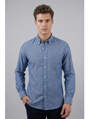 Uki Indigo Comfort Fit Uzun Kol Gömlek