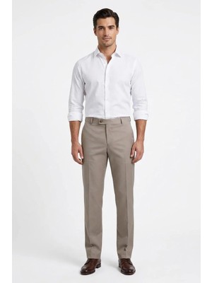 Uki Bej Comfort Fit Klasik Pantolon