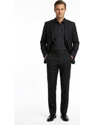 Uki Siyah Comfort Fit Klasik Pantolon