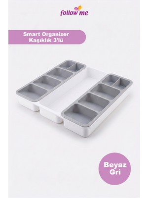 Follow Me Smart Organizer Kaşıklık Beyaz-Gri