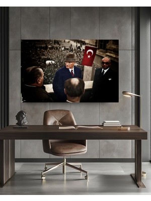 Özkacar Group Atatürk Nadir Bulunan Görsel Kanvas Tablo Ev Duvar Salon Ofis Hediyelik Dekarasyon