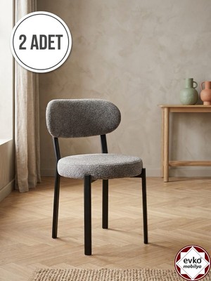 Evko Mobilya Smart Sandalye, Mutfak Salon Sandalyesi, 2 Adet Sandalye, Metal Sandalye, Yemek Sandalyesi, Otel Cafe Restoran Sandalyesi