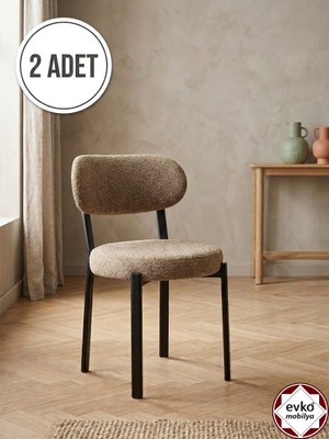 Evko Mobilya Smart Sandalye, Mutfak Salon Sandalyesi, 2 Adet Sandalye, Metal Sandalye, Yemek Sandalyesi, Otel Cafe Restoran Sandalyesi