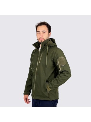 Kordak Haki Su Geçirmez Softshell Taktik Mont - Waterproof Windproof Spor Mont