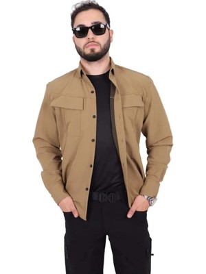 Kordak Bej Taktik Gömlek - Outdoor Günlük Gömlek - Cephe Serisi