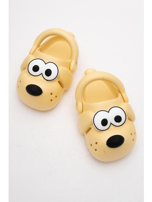 Feelup Incim Doggy Sarı Köpek Figürlü Sevimli Günlük Bahçe Sahil Plaj Kreş Unisex Çocuk Terlik&sandalet