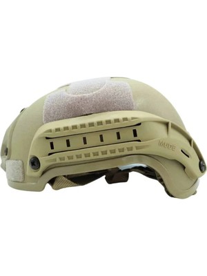 Kordak Bej Kısa Kulak Korumasız Airsoft Kask – Paintball ve Outdoor Koruyucu Başlık