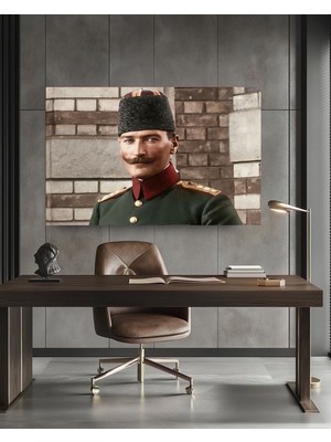 Özkacar Group Yatay Genç Atatürk Kanvas Tablo Ev Duvar Salon Ofis Hediyelik Dekarasyon